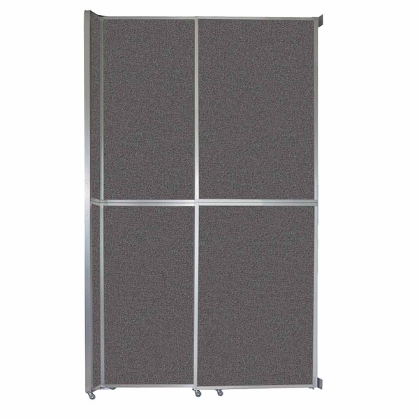 Versare Operable Wall Sliding Room Divider 6'10" x 12'3" Charcoal Gray Fabric 1072207-2 - main